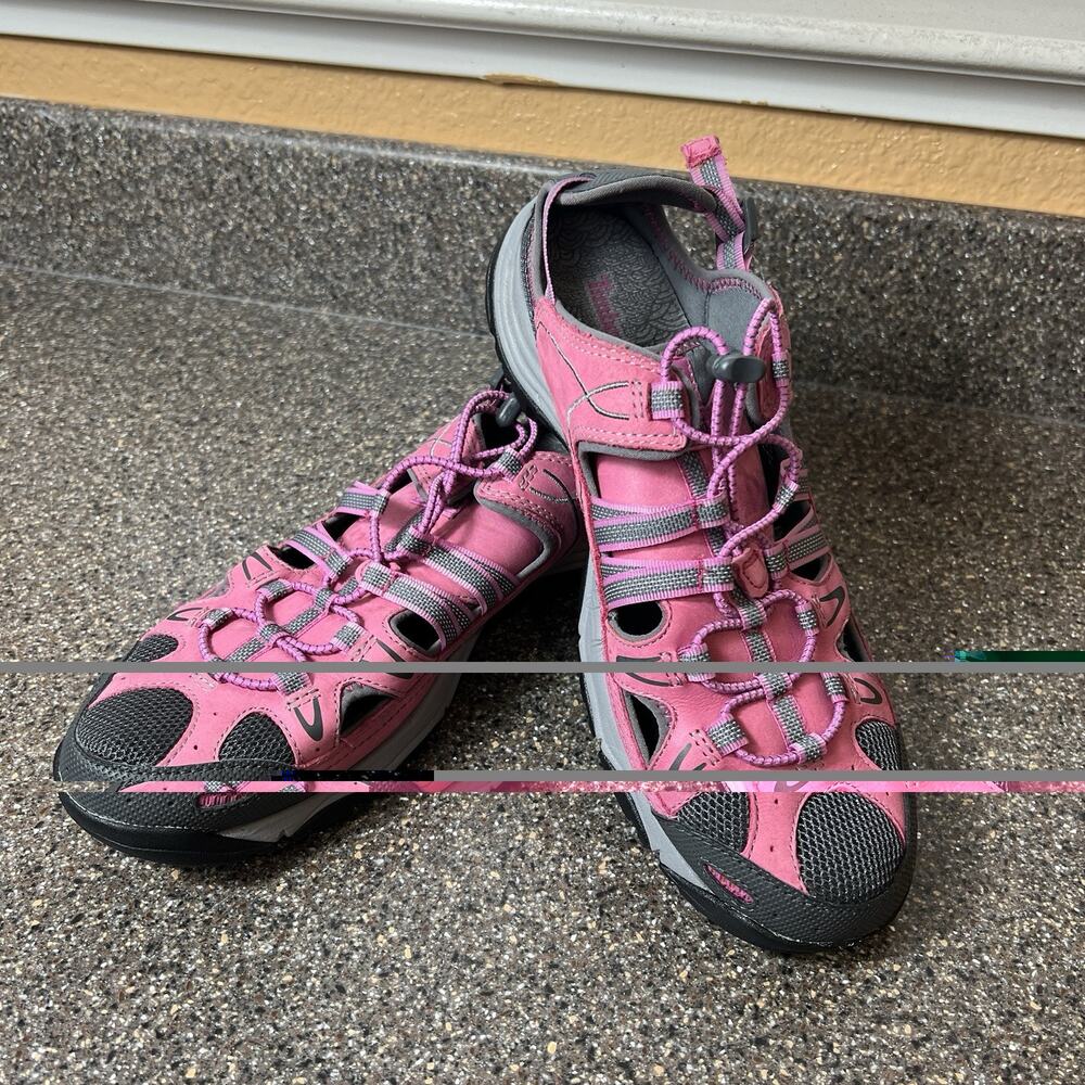 Timberland Sport Sandals Womens 9.5M Fisherman Pink Leather Comfort Hiking Shoes - Picture 2 of 12